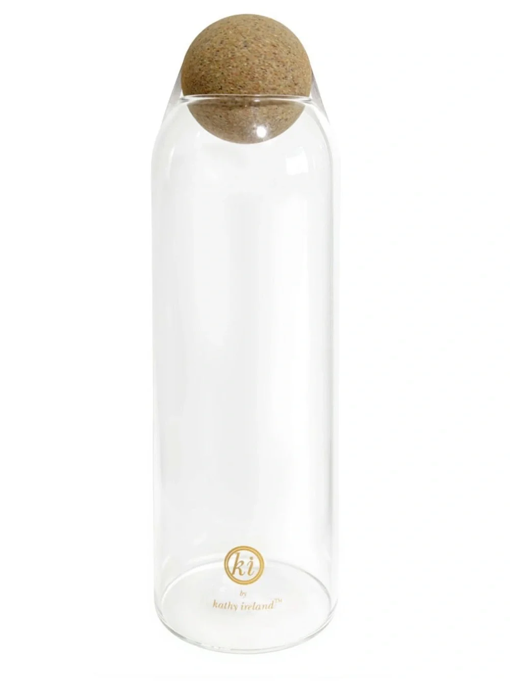 2 Tall Clear Glass Storage Jars with Cork Ball Lid ( Set of 2 Jars)